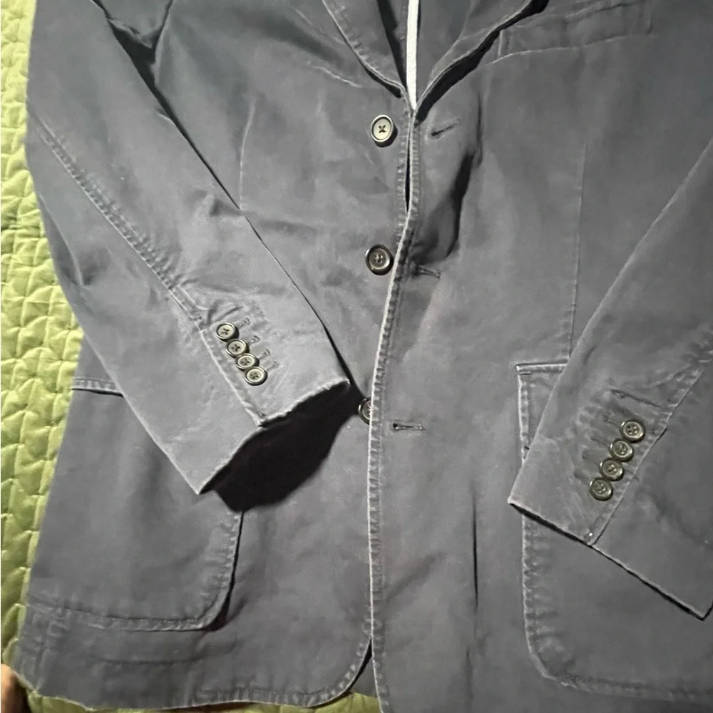 J. Crew Navy Men’s Blazer 3 Button 100% Cotton‎ Size Medium